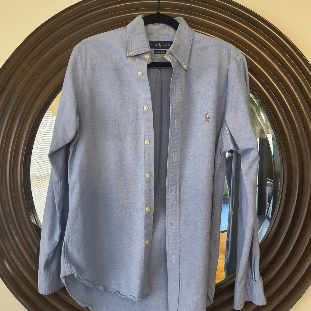Ralph Lauren Polo Mens Chambray Button Down, Like New 15.5 / medium